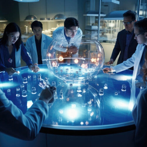 group people gathering around glass table meeting discussion
